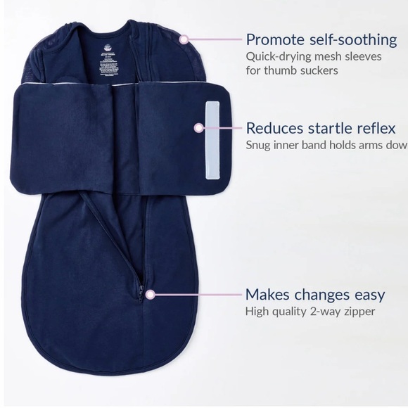 0-3m Zipper Swaddle Lot of 2 Nested Bean Happiest Baby Zip Sleep Sack Pod Nb - Picture 7 of 11